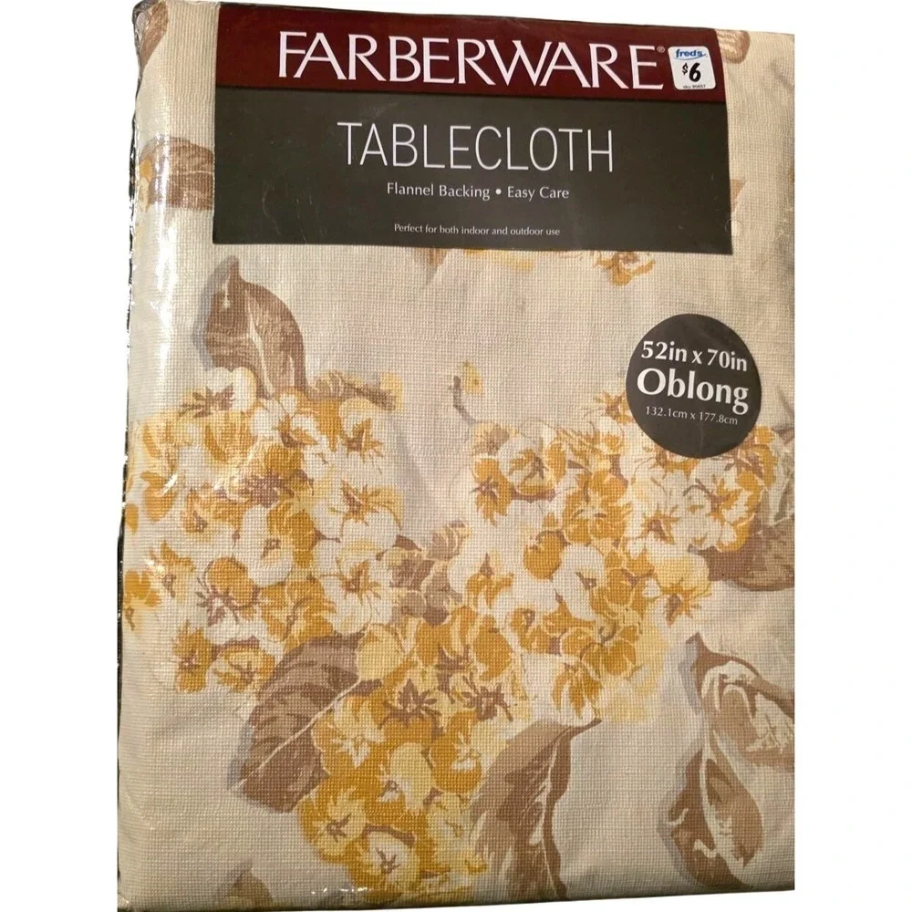 Vintage Tablecloth Farberware Oblong Flannel‎ 52
